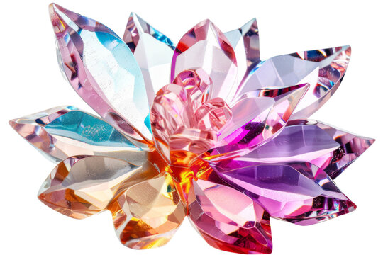 Colorful sharp crystal, gemstone or minerals isolated on background, Quartz stone from raw natural, pure shiny crystal, Essential jewelry.