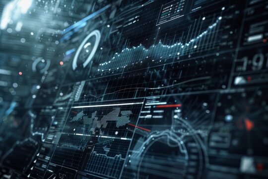 Advanced statistical data analysis displayed on high-tech interface