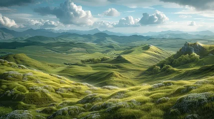 Foto auf Acrylglas Great expanse of rolling hills. Generative AI. © visoot