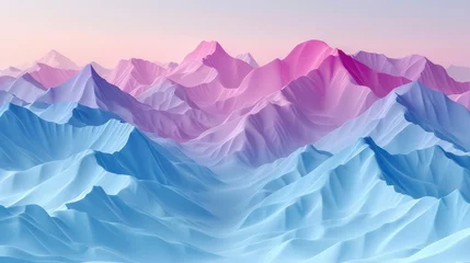 Fotobehang Bergen Computer screen displaying a mountain range in the background