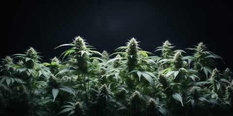Cannabis Indica Field with Multiple Plants