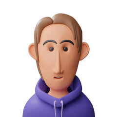 Trendy man avatar 3d illustration