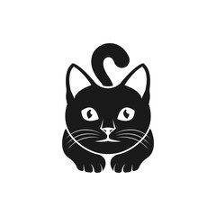 Cat icon flat style isolated on white background. Vector illustration
