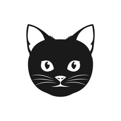 Cat icon flat style isolated on white background. Vector illustration