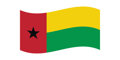 Flag of Guinea-Bissau. National symbol in official colors. Template icon. Abstract vector background