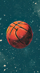 basketball themed lunch invitation card. Basketball is a team sport in which two teams, most commonly of five players each, opposing one another on a rectangular court