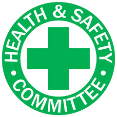 Safety committee hard hat sticker and sign health and safety committee