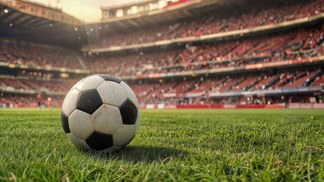 Ricordi lontani, gioco del calcio, pallone da calcio all'interno di uno stadio