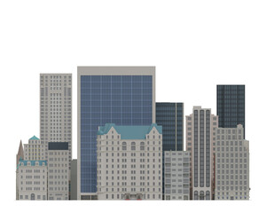 Simple poly Buildings skyscraper Newyork City 3d Render