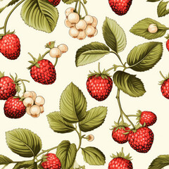 PatternNetz.29, small, cherry, white, background, hand, drawn, vintage