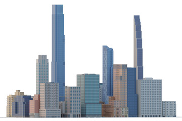 Simple poly Buildings skyscraper Newyork City 3d Render