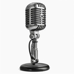 Fototapeta premium close up microphone on white background