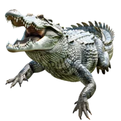 Foto auf Acrylglas american crocodile in motion isolated white background © konstantin.bot