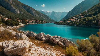 Fototapeta premium Prokletije in Montenegro magnificent mountains landscape