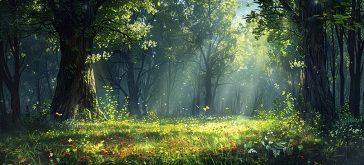 Obraz premium Whispers of the Forest A Journey Through the Enchanted Woods Generative AI