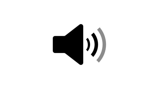 Speaker volume animation. Alpha channel, transparent background, 4K Video