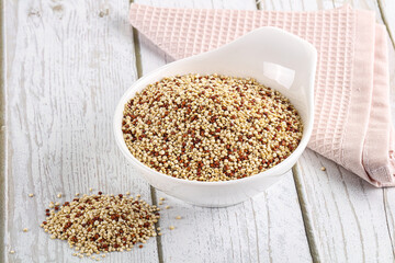 Raw dry quinoa cereal grain