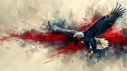 Flight of Freedom: Dynamic Abstract Eagle Silhouette