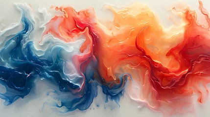 Fotobehang Flowing Freedom: Mesmerizing Motion in Red and Blue © TranNgoc