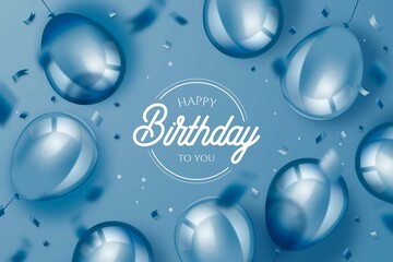 Elegant Birthday Background With Realistic Balloons