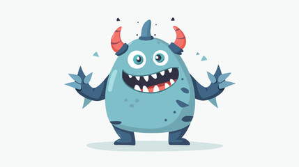 Funny cartoon smiling monster character. Halloween 