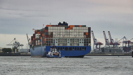 Cargo ship in port
