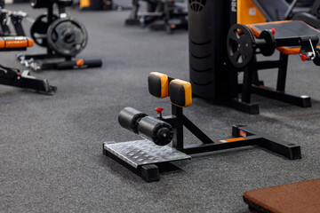 Exercise equipment in an empty gym