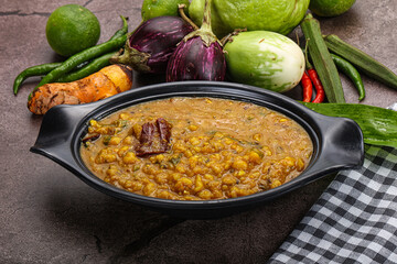 Indian cuisine Dal Tadka soup