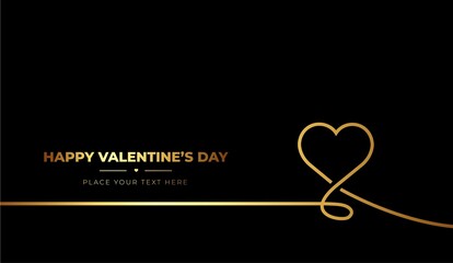 Happy Valentines Day With Golden Heart Icon Ornament