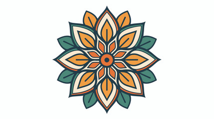 Geometrical flower mandala sign.Abstract geometric