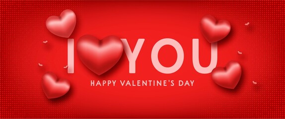 I Love You Happy Valentines Day Red Background