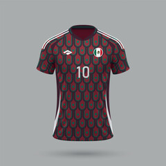 3d realistic soccer jersey Mexico national team 2024 - obrazy, fototapety, plakaty