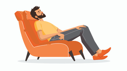 Man relaxing flat vector isolated on white background