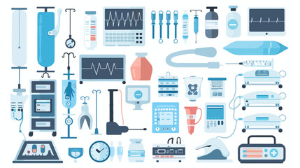 Fototapeta na wymiar Healthcare medical equipment icons vector illustratio