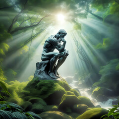 Der Denker denkt im Wald