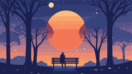 Night Moon Romance Romantic Park Abstract Circle background