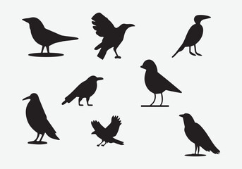 minimal style Crow icon illustration design
