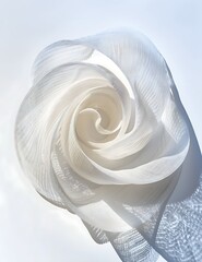 A rose made of white bandage material gauze bandage symbolically for wishes for a speedy recovery