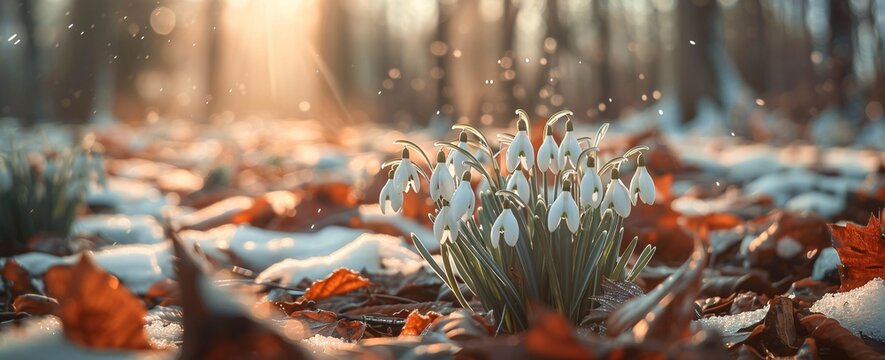 Spring's Promise A Field of Snowdrops Generative AI