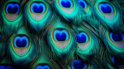 Obraz premium A close up photo of vibrant peacock feathers, with a range of hues and designs