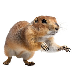 prairie dog in motion isolated transparent background