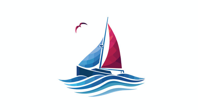 Sailing boat logo and symbol vector icon image flat vector