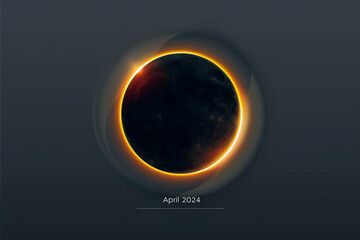 Total Solar Eclipse April 8 2024, banner - obrazy, fototapety, plakaty