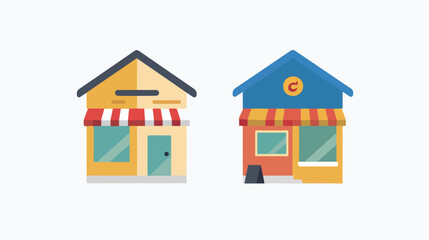 Shop icon flat. Simple vector symbol and bonus icon flat
