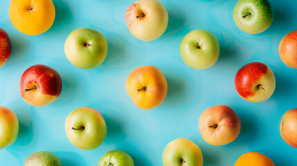 Background of apples of different colors