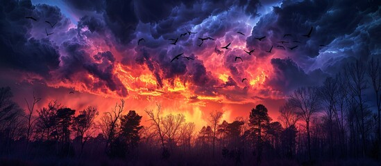 Apocalypse at Dusk A Spectacular Display of Nature's Fury Generative AI