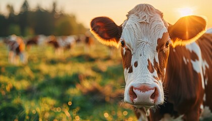 Automated milking of cattle in modern dairy barn on large scale agricultural operation