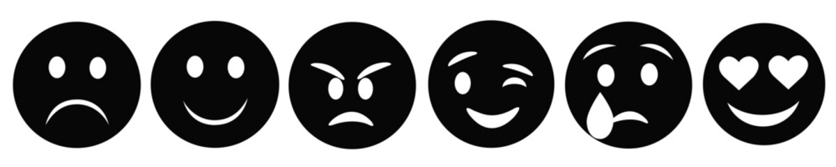 Comprehensive emotion icons, Fun sad Happy vector,Silhouette of emotion Icons collection, Expressive faces and infographics, Ultimate emotion icons,  Diverse expressions , Expression icons set