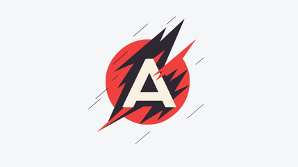Letter A with storm symbol. vector logo. Flat vector