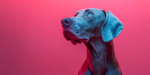 Close-up portrait of an weimaraner dog